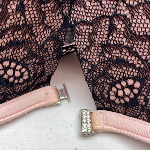 LS PNK/BLK Front Closing Pushup, 32C Beyond Sexy Bra - Picture 2 of 5